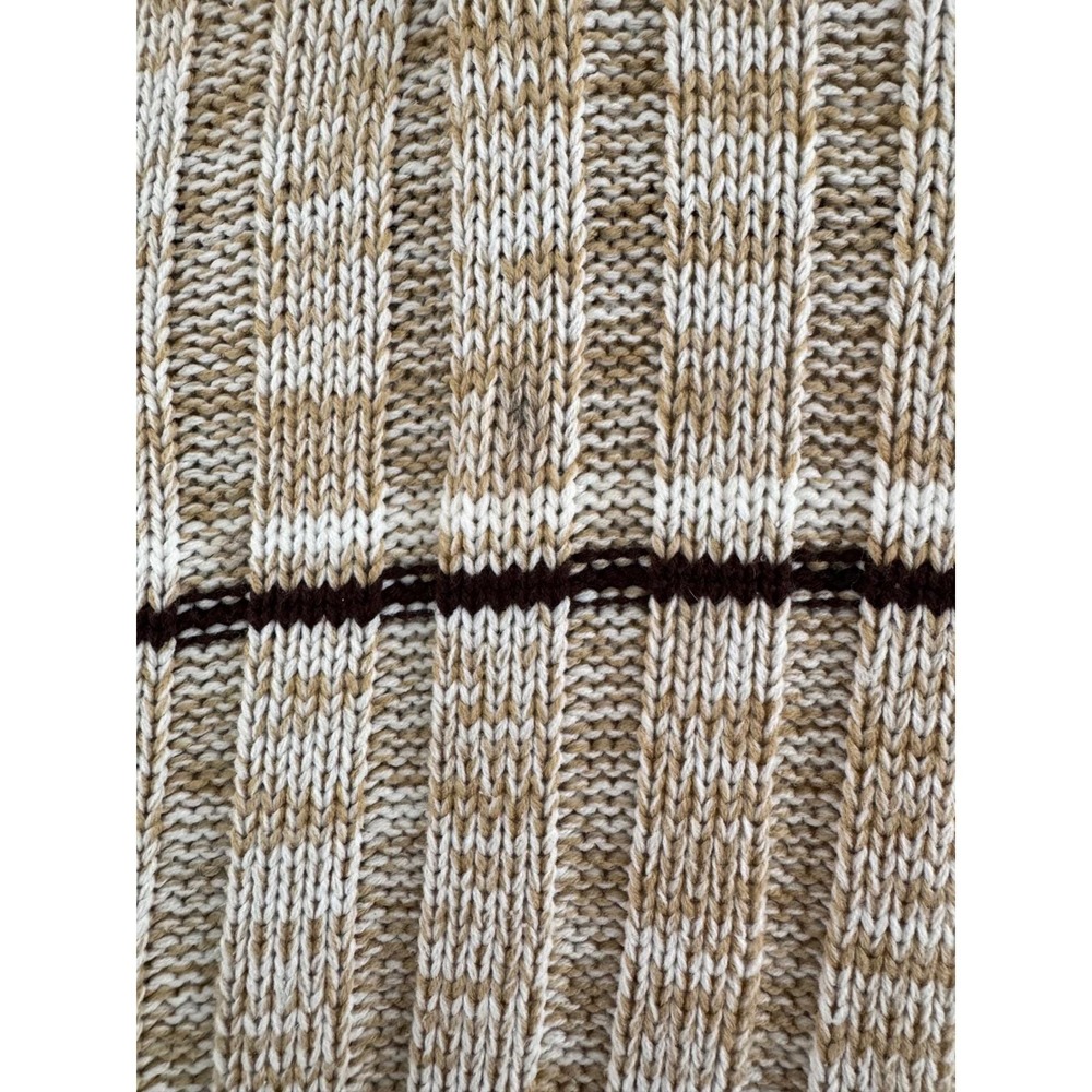Corliss Vintage Women Knit Cardigan Shawl Collar Belted Pockets Beige Brown - Picture 6 of 9